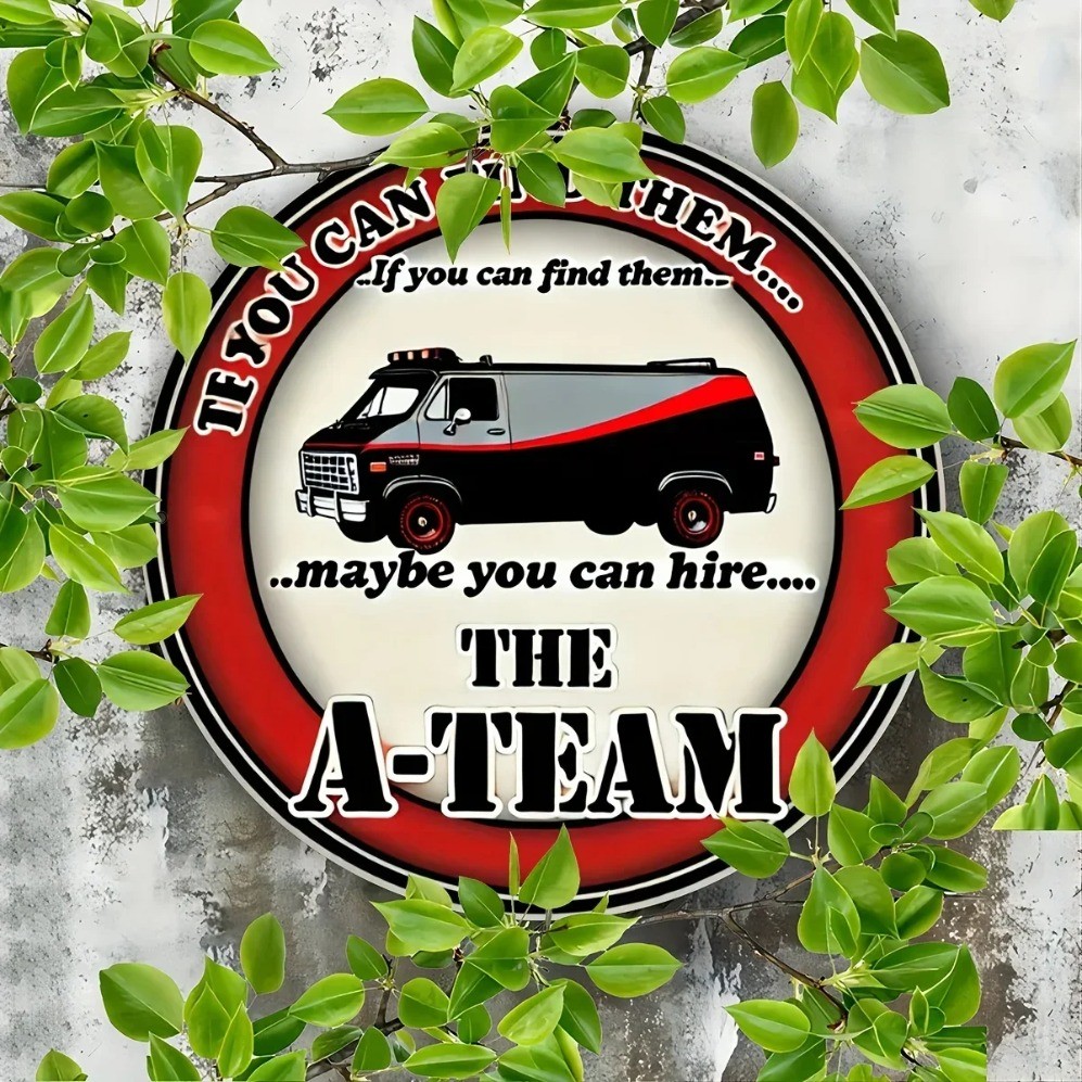 Vintage A-Team 2D โลหะ Wall Art Sign Retro Tinplate Decor สําหรับบาร์ห้องครัวห้องนอน
