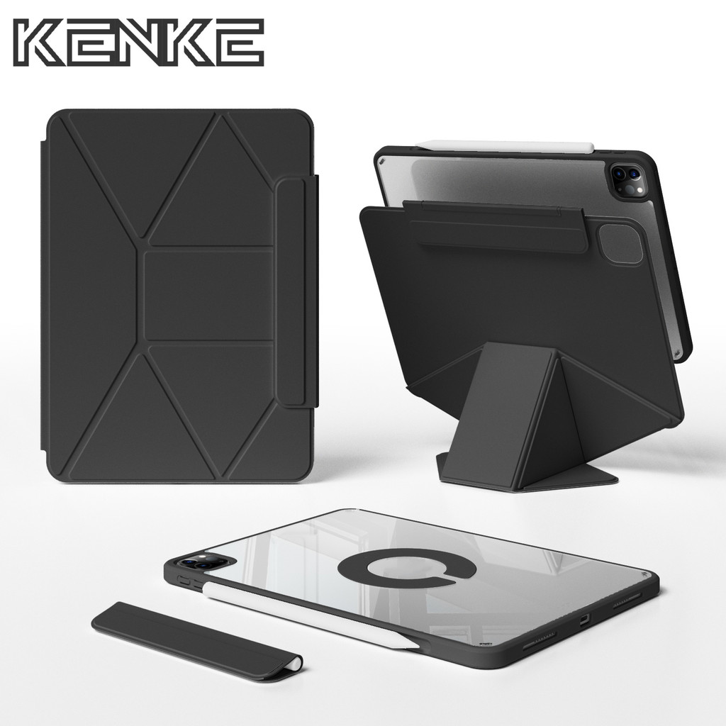 KENKE iPad กรณีแท็บเล็ตหมุนที่ถอดออกได้แม่เหล็กสําหรับ iPad Air Pro 11 นิ้ว 2024 Air 13 "M2 M3 pro 12.9 mini 6/ mini 7 a17 pro กรณี iPad 10th gen 11 A16 gen 7 8 9 Air 4/5/6/7