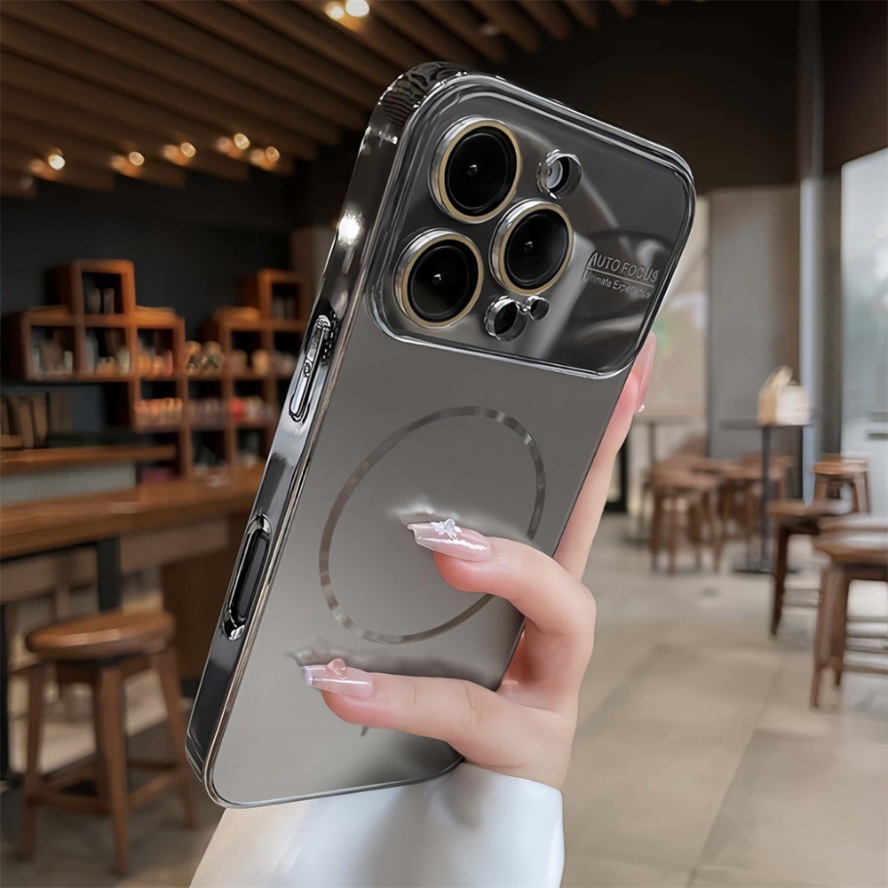 ใหม่เลนส์ยึดกระจกเลนส์หน้าต่างขนาดใหญ่เคสโทรศัพท์แม่เหล็กสําหรับiPhone 17 Pro Max / 16 / 15 / 14 / 13 Pro Max Plusปลอกลื่นกรอบป้องกันการตกกันกระแทก