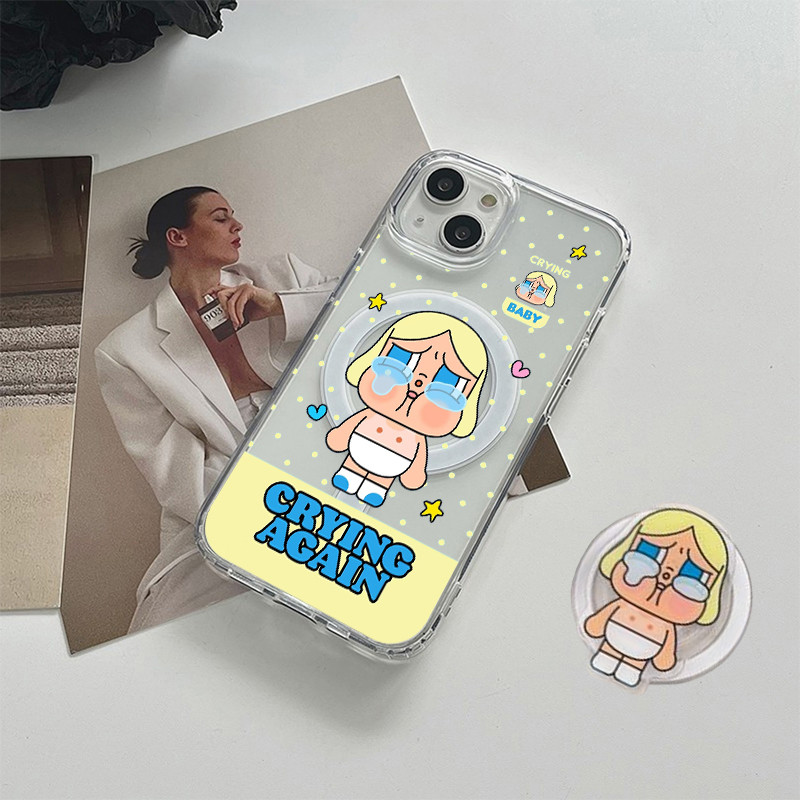 Baby Blonde Crybaby Again เคสโทรศัพท์แม่เหล็กสําหรับ iphone 13pro 15 16 17 max และด้ามจับโทรศัพท์แม่