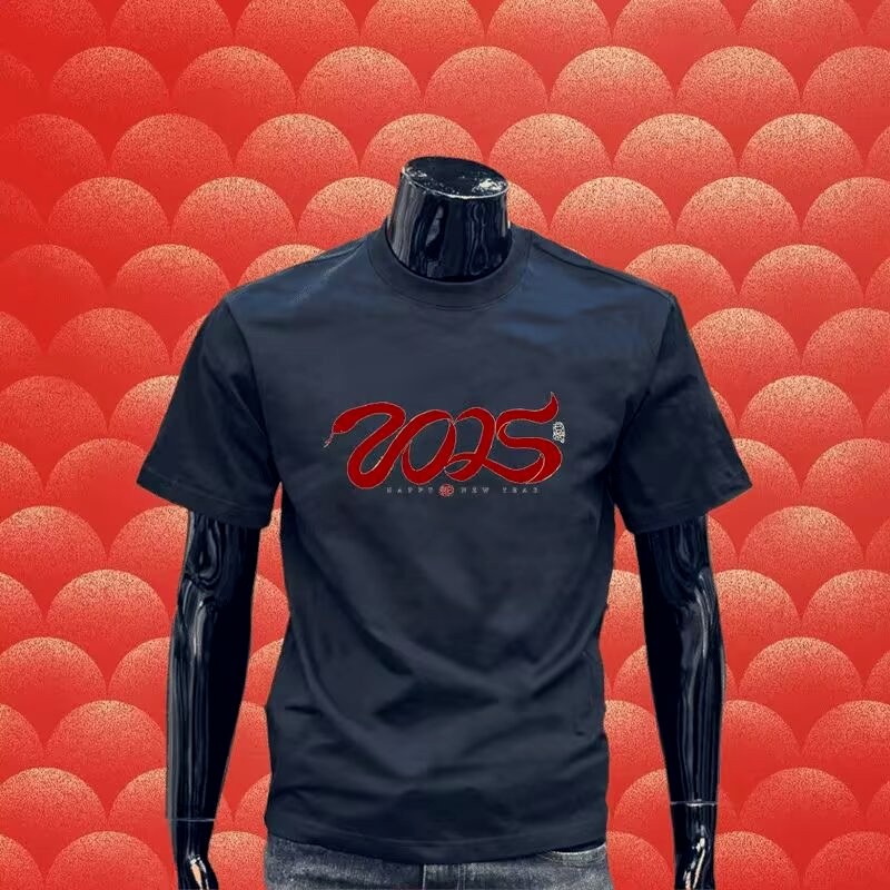 Slim ครึ่งแขนรอบคอตัวอักษรผ้าฝ้ายแท้ COD คู่ 23 อินเทรนด์ผู้ชาย 2025new พิมพ์ฤดูร้อน Bottoming แขนสั