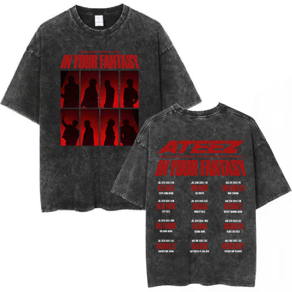 COD Ateez 2025 World Tour in Your Fantasy Vintage Washed T-shirt 51ZY