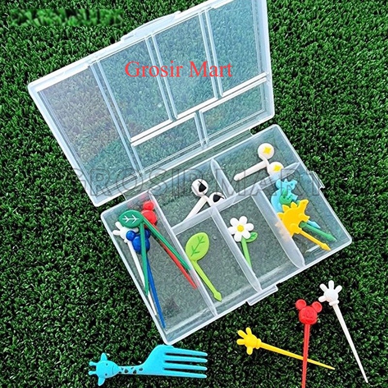 VBAR65 6 ช่อง Bento กล่องเก็บ Bento Skewer FoodPick กล่องอุปกรณ์เสริม Bento เครื่องมือต่างหูสร้อยคอป
