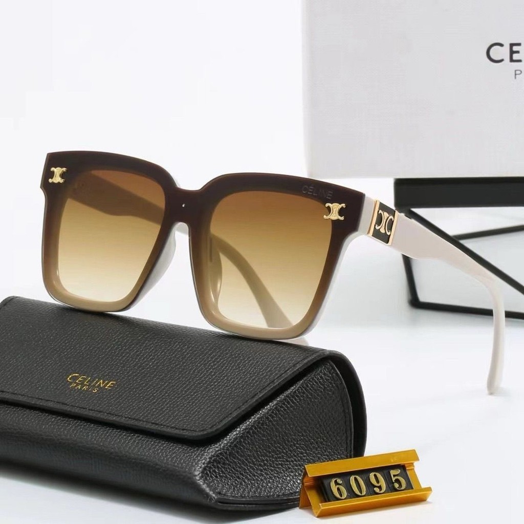 2025 สไตล์ใหม่ Celine เวอร์ชั่นเกาหลีแฟชั่นวันหยุดกรอบใหญ่แว่นกันแดด Influencer กรอบแว่นกันแดด 2SK60