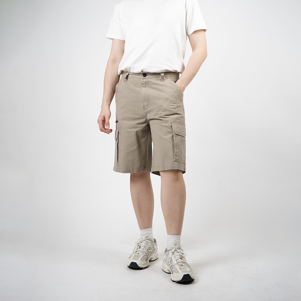 DAPPER กางเกงขาสั้นคาร์โก้สีกากีแสงปกติ - HP11039