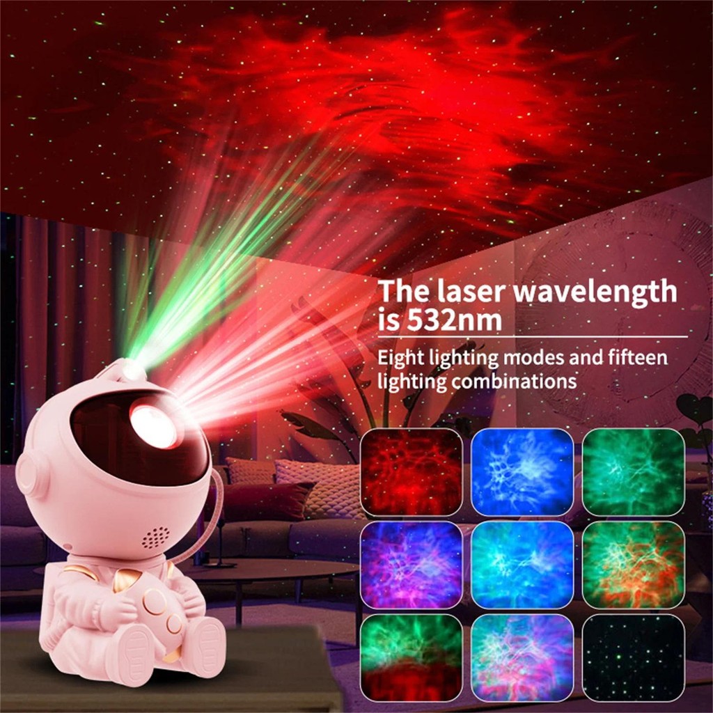 W5 Astronaut Star Projector, 360° Rotatable Magnetic, Galaxy Night Light, Ambient Decor