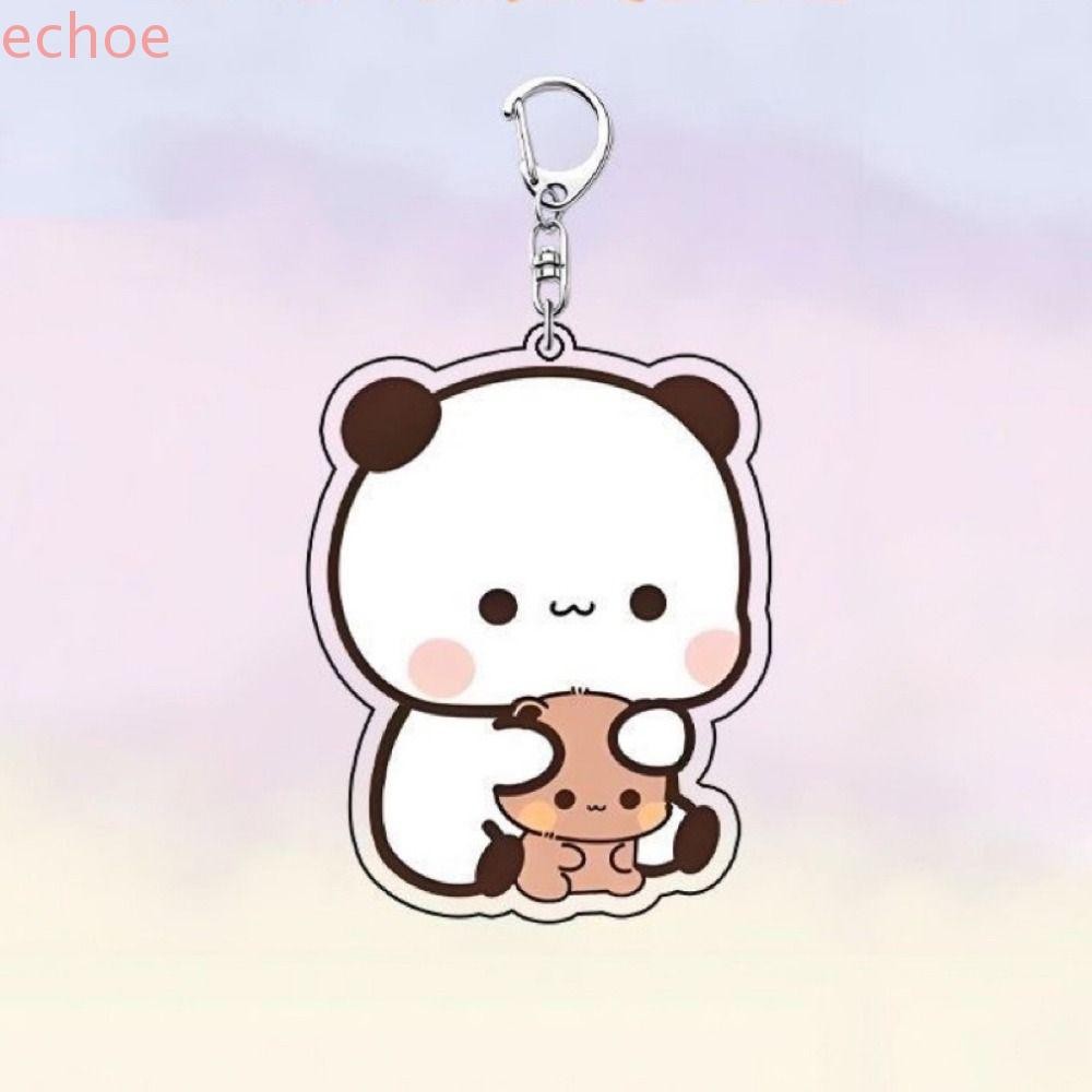ECHOEDGE Bubu Dudu พวงกุญแจ,อะคริลิคสัตว์การ์ตูน Bubu Dudu Key Chain, Charm พวงกุญแจ Kawaii หวานการ์
