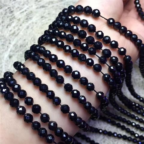 บราซิลสีดํา Spinel Faceted เครื่องประดับลูกปัดหลวม Spinel สีดํา Spinel เครื่องประดับคริสตัลกึ่งสําเร