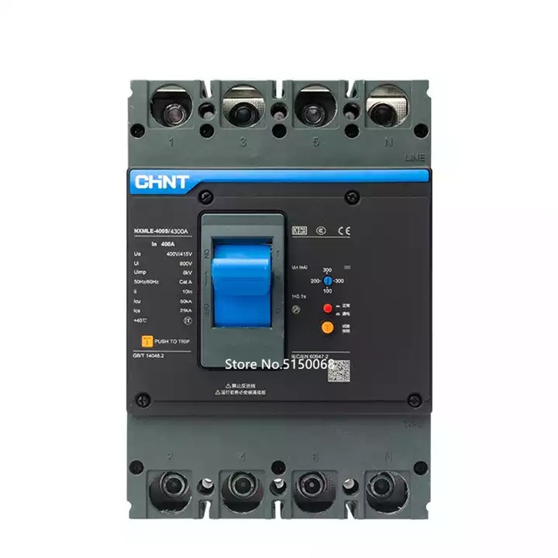 CHINT ELCB RCBO 63A-630A ป้องกันการรั่วไหล Circuit Breaker NXMLE NSX100 NSX100N NSX160 NSX160N 63A 1