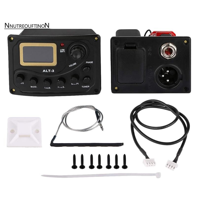 [ขายร้อน N]Acostic Guitar Pickup Tuner 5-Band Eq Equalizer กีตาร์อะคูสติก Preamp Piezo Pre-Amp Ampli