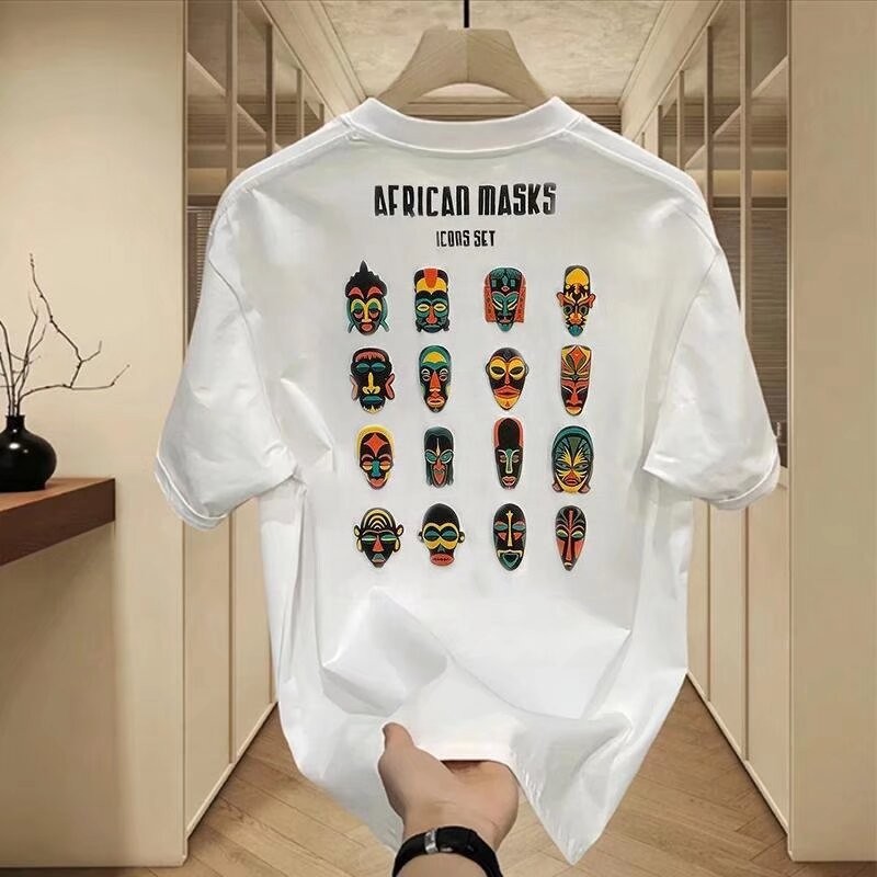 2025 NEW 2025P18 Network Pattern K208 (Long Staple Cotton 230g) Black and White S-5XL new23 1K8I