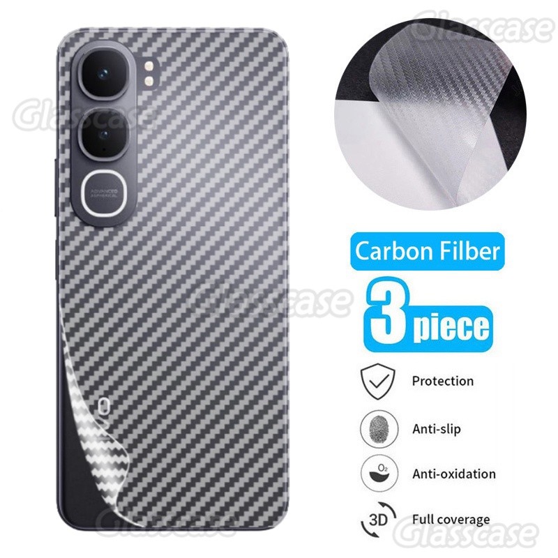 สําหรับ Vivo Y21d Y31 VivoY21d Y21d Y21 DY 21d VivoY31 Y 31 4G 5G 2025 Anti Slip 3D คาร์บอนไฟเบอร์ป้องกันด้านหลังป้องกันหน้าจอกลับฟิล์มไม่กระจกนิรภัย - รูปที่ 3