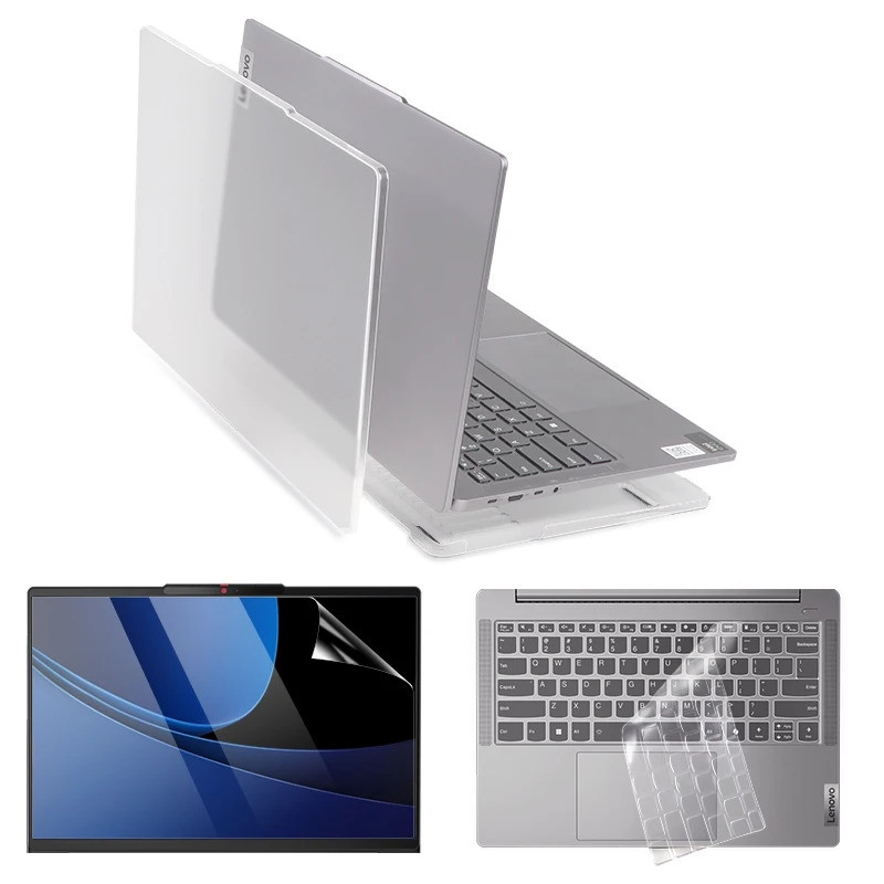 3in1 แล็ปท็อปสําหรับ 2025/2024 Lenovo IdeaPad Slim 5 14/16 นิ้ว Frosted โปร่งใส hard shell TPU คีย์บ