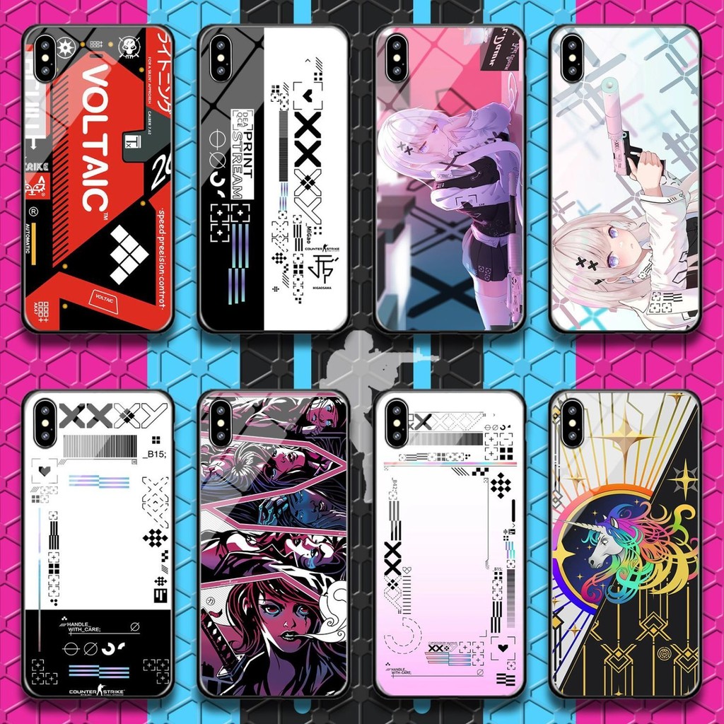 C csgo การพิมพ์ไล่ระดับสีชุดเคสโทรศัพท์เหมาะสําหรับ Glory OPPO Redmi Soft Case Glass Case