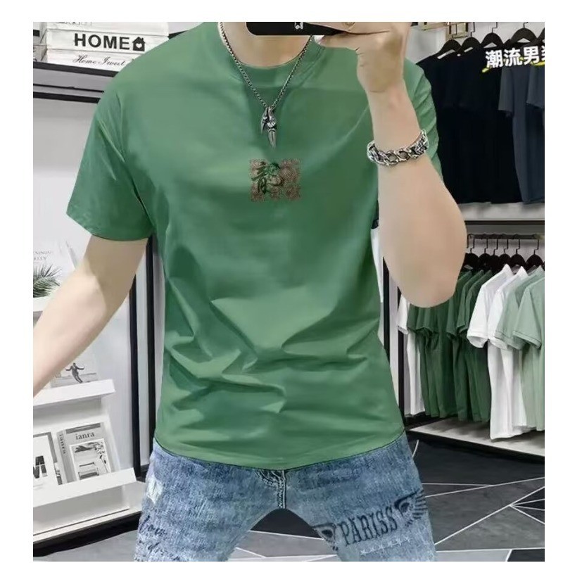 COD 2025 Summer Men's T-Shirt Trendy Fashion Versatile Ins Style Round Neck Men's Short Sleeve Lette