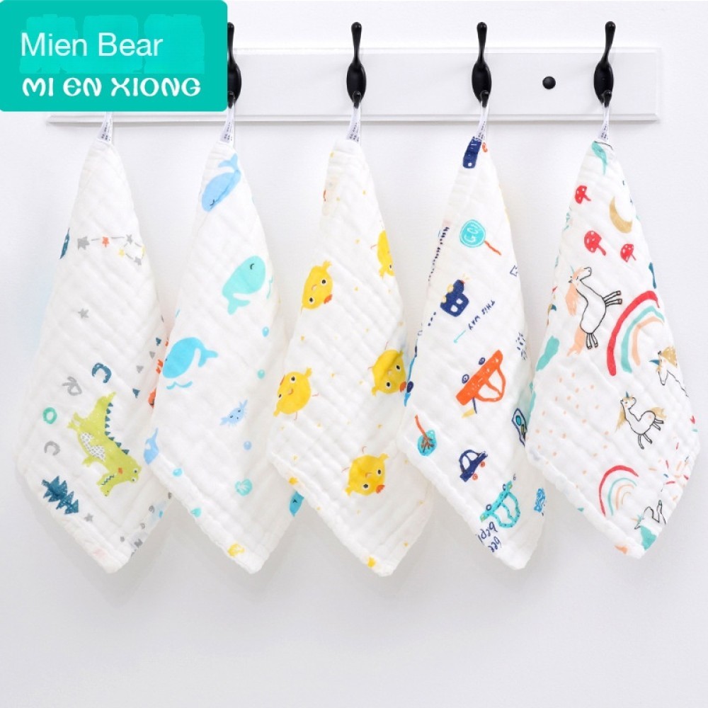 ผ้าเช็ดหน้าเด็ก 25x25 เซนติเมตร อเนกประสงค์ คละลาย ผ้าสาลู ผ้าเช็ดมFJ01 ✨november304.th✨