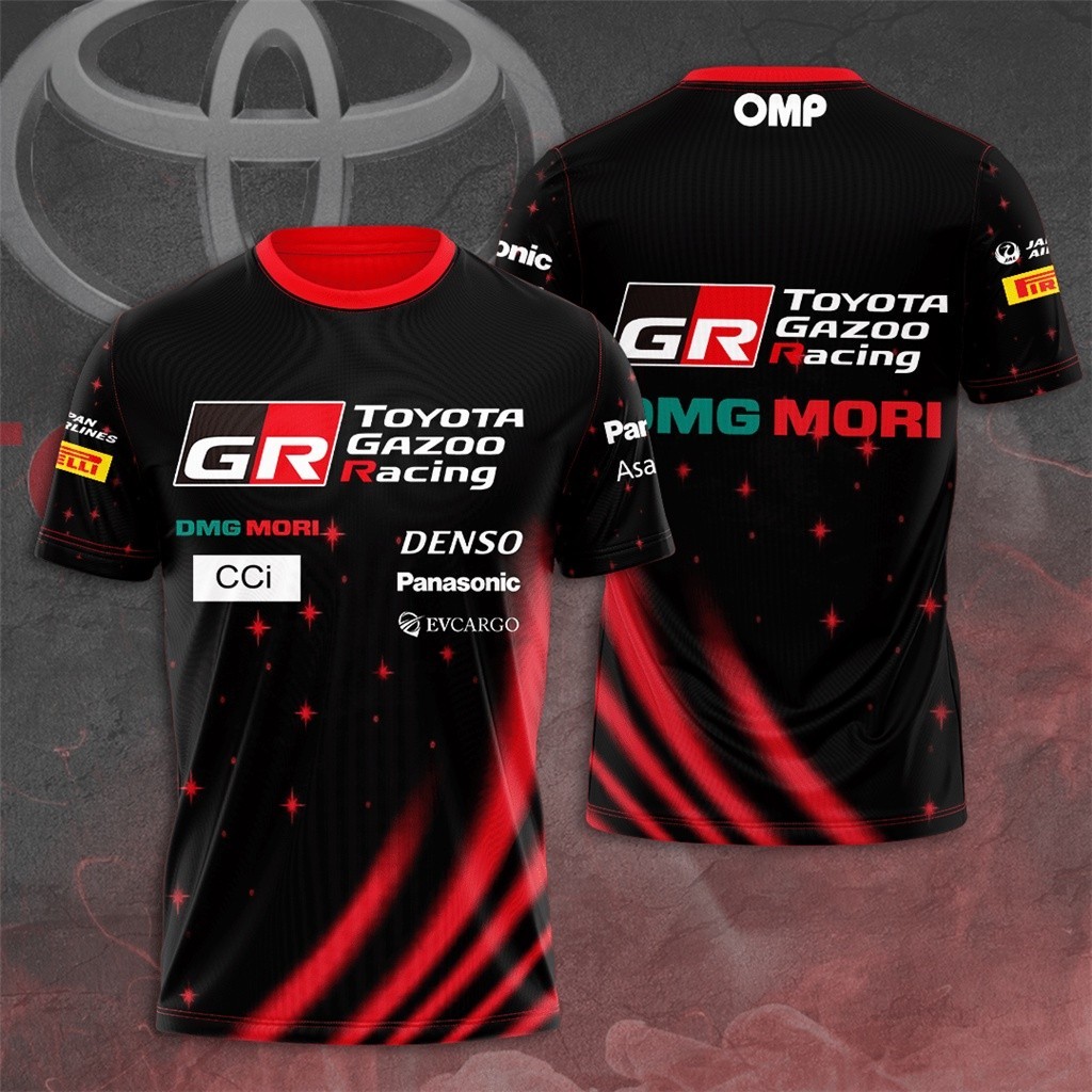 เสื้อยืดแขนสั้นธีมรถแข่ง Toyota GR 2025 WRC