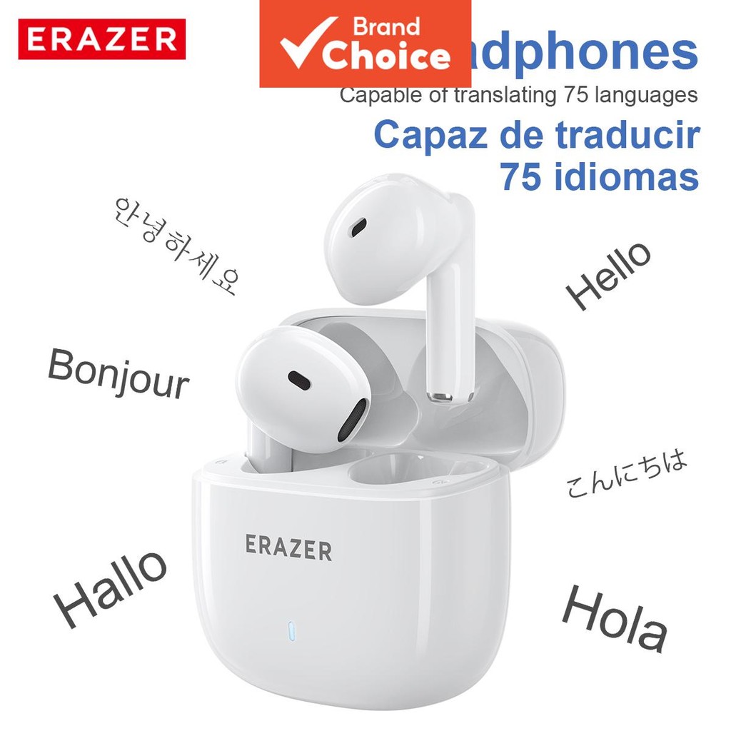 หูฟัง Erazer XT92 PRO หูฟังไร้สาย AI แปลภาษาแบบเรียลไทม์ หูฟังบลูทูธ TWS พร้อมไมโครโฟน ขนาดเล็ก บลูท