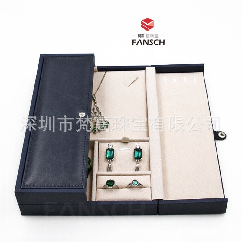 ชุดเครื่องประดับงานแต่งงานกล่องสร้อยคอหนังหกจี้ High-End Folio แหวนกล่องเก็บแบบพกพา K52J