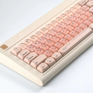 MAIMOOO Thai/English Liquid Foundation Keycap HOA โปรไฟล์ 132 คีย์ PBT PC Dye Sublimation รอบ Keycaps Wooting MAD Aula สร้างสรรค์น่ารัก Jelly สีชมพูไล่โทนสีไทย Keycap