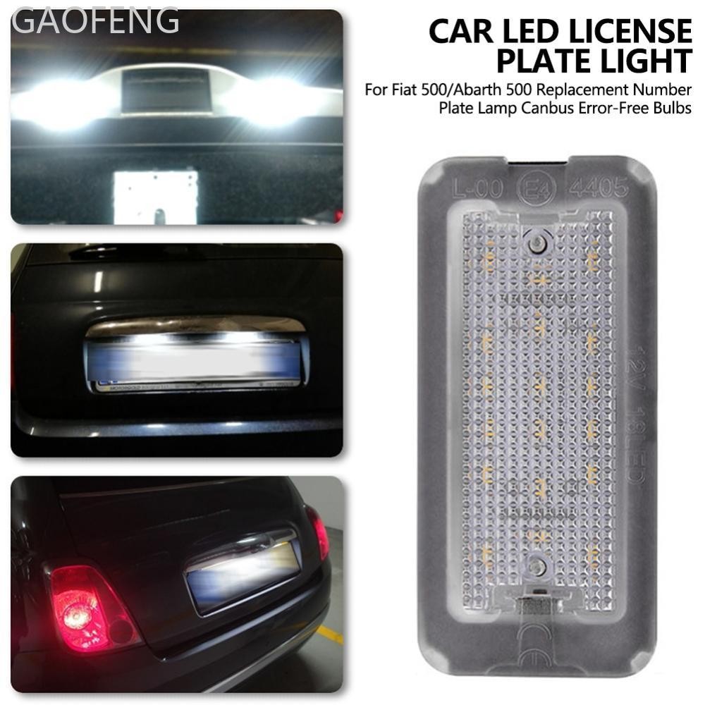 GAOFENG รถ LED ป้ายทะเบียนสําหรับ Fiat 500/Abarth 500C 2007-2016 เปลี่ยนจํานวนแผ่นโคมไฟ Canbus ข้อผิ