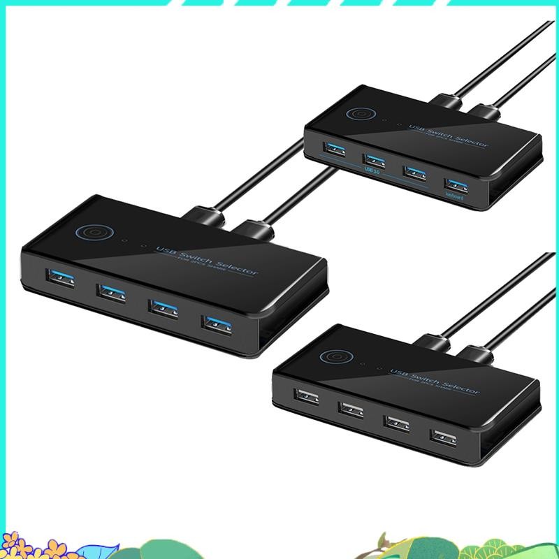 USB KVM Switch USB Shared Switcher 2 in 4 Out สําหรับแล็ปท็อปพีซีคีย์บอร์ดเมาส์เครื่องพิมพ์ USB Swit