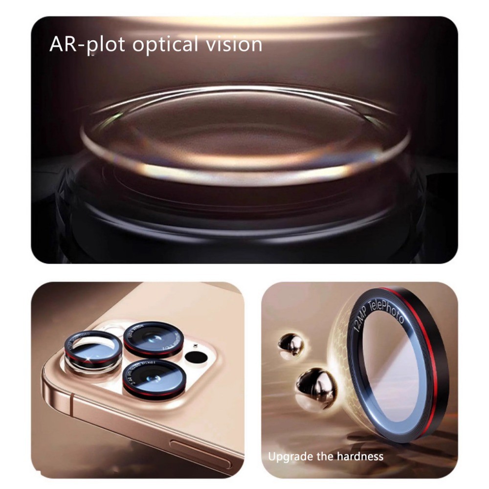 ติดตั้งง่าย Lycra AR AF ตัวป้องกันเลนส์กล้องสําหรับ iPhone 16 15 14 13 Pro Max 14 15 16 Plus HD คลุมทั้งหมดกระจกนิรภัยแหวนโลหะฝาครอบกล้องพร้อมเครื่องมือตําแหน่ง - รูปที่ 3