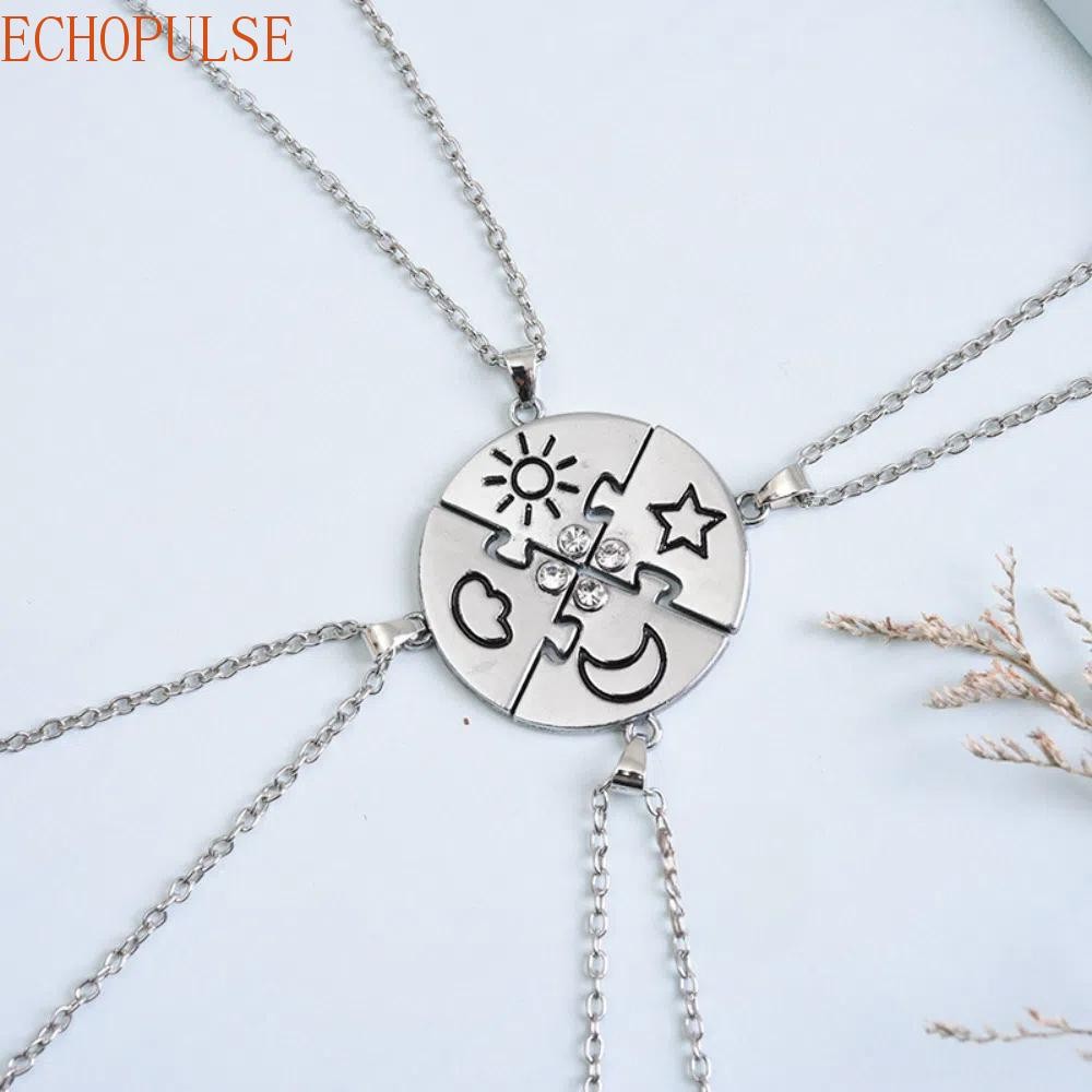 สร้อยคอมากกว่า 4PCS ออกแบบจากคริสตัล Rhinestone และจิ๊กซอว์ สวยงามเป็นสร้อยคอนำเสนอเป็นของขวัญหรือสว