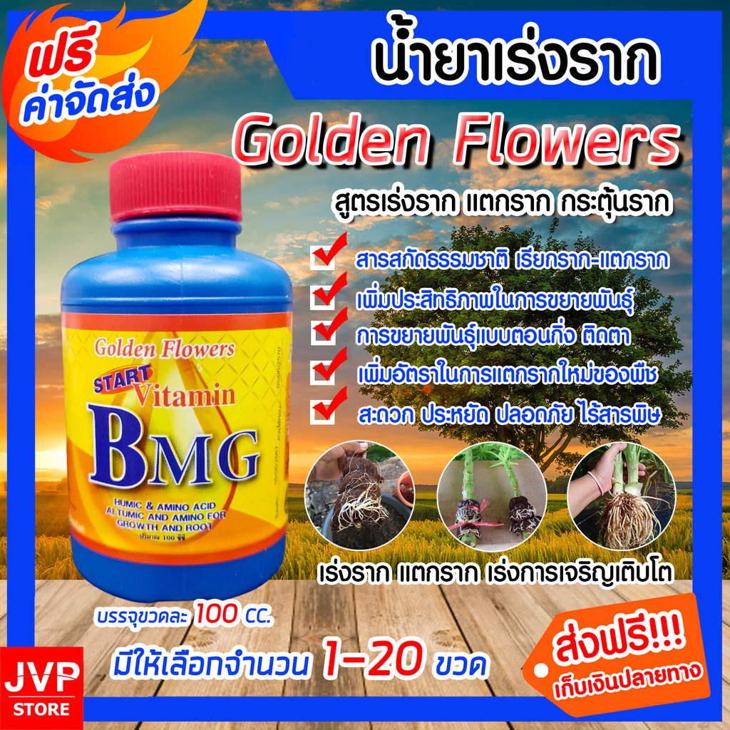 มีให้เลือก จำนวน 1-20 ขวด วิตามิน บี-1 ขนาด 100 ซีซี. น้ำยาเร่งราก Golden Flower (Root Booster)เรียก