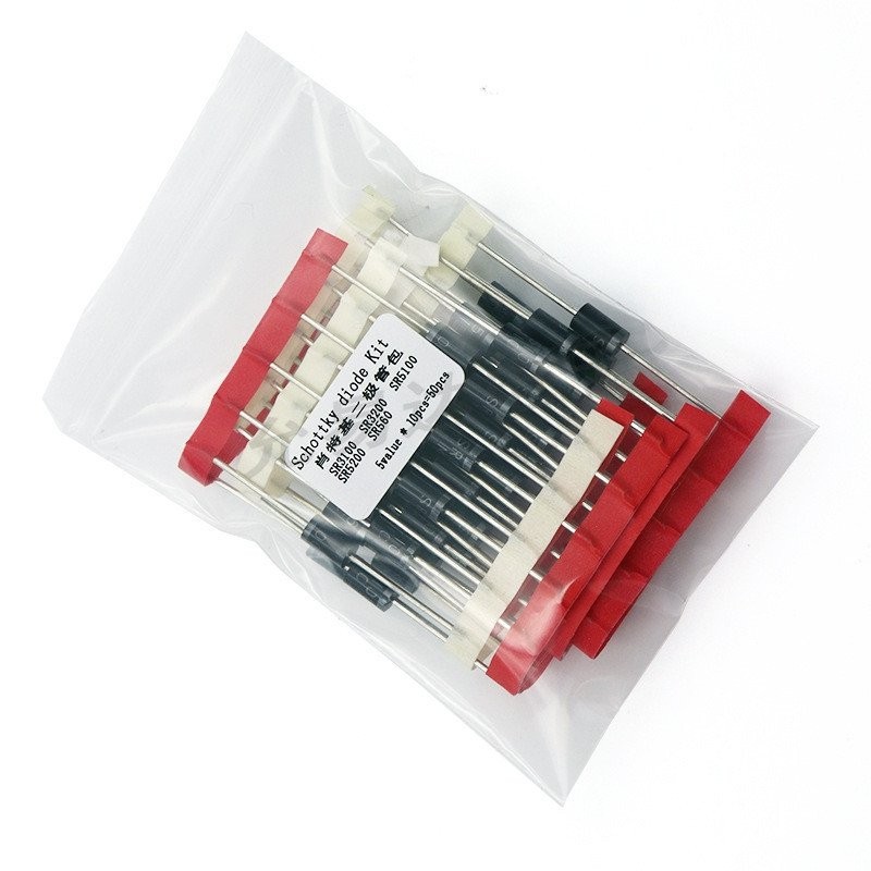 Shottki Diode Tube Bag SR3100 SR3200 SR560 SR5100 SR5200 และอื่นๆ 5 ประเภทรวม 50 ชิ้น MKOC