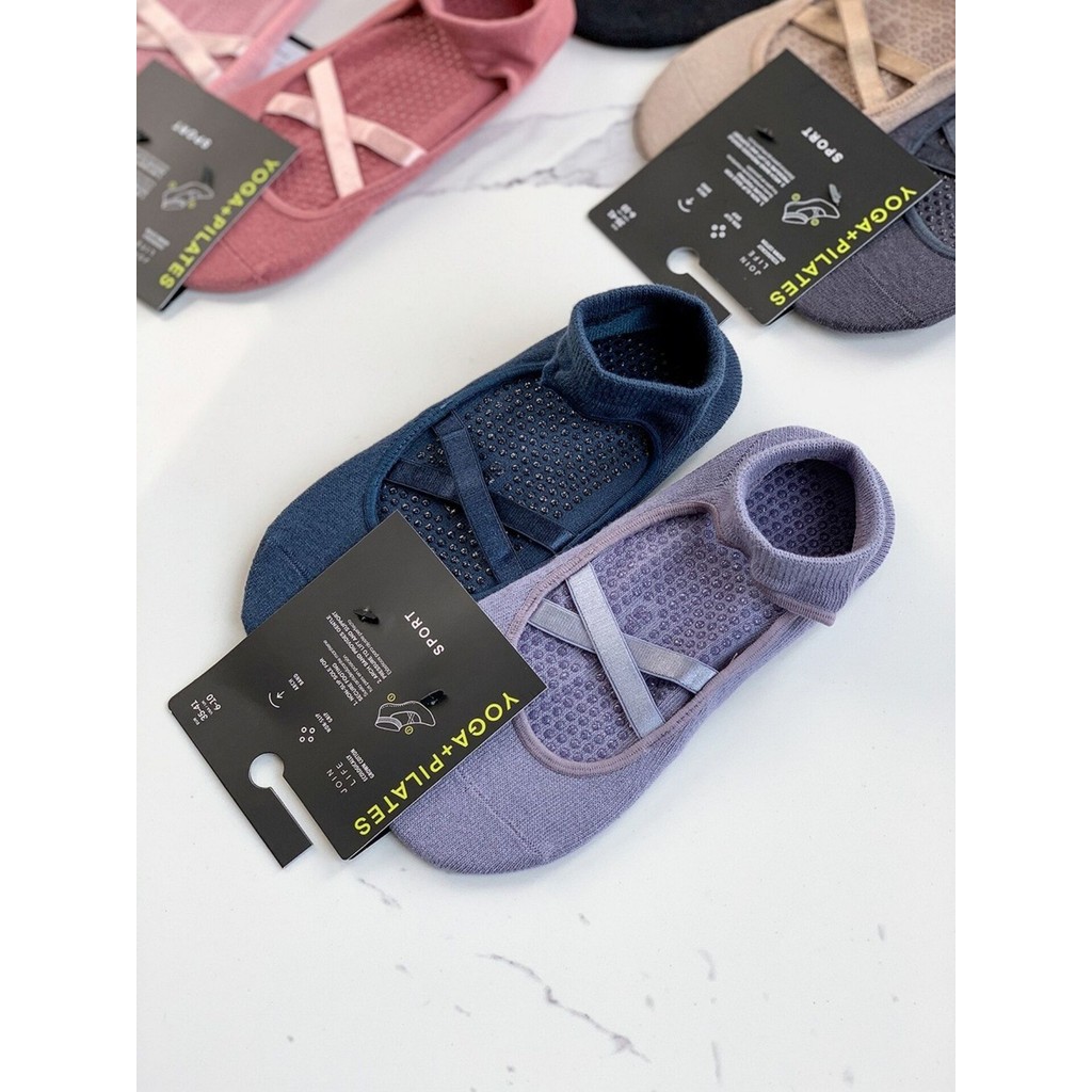 ถุงเท้าฝ้าย breathable anti-slip สำหรับออกกำลังกายของ Oysho แพ็ค 2 คู่Spr04gui1004