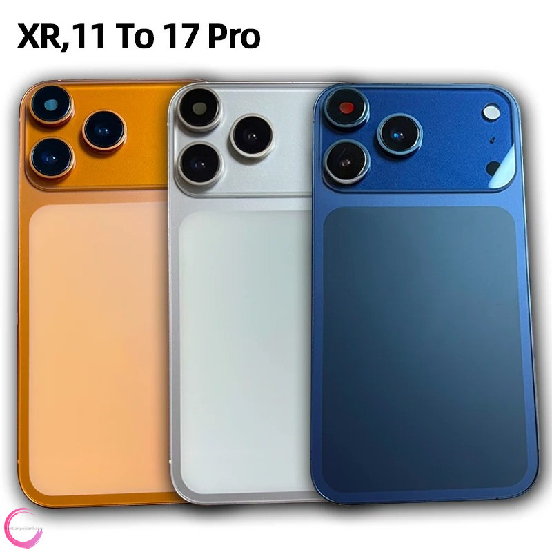 สําหรับ iPhone XR ถึง 17PRO 11 ถึง 17 Pro LITE 17 PRO Max ฝาหลังแบตเตอรี่กรอบกลางพร้อมถาดซิม