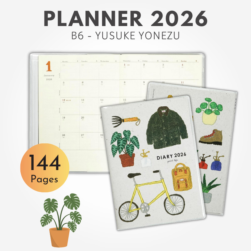 Greeting Life Yusuke Yozen Planner 2026 B6 Weekly Soft Cover Tool CD-1375-YZ (Starts January 2026)