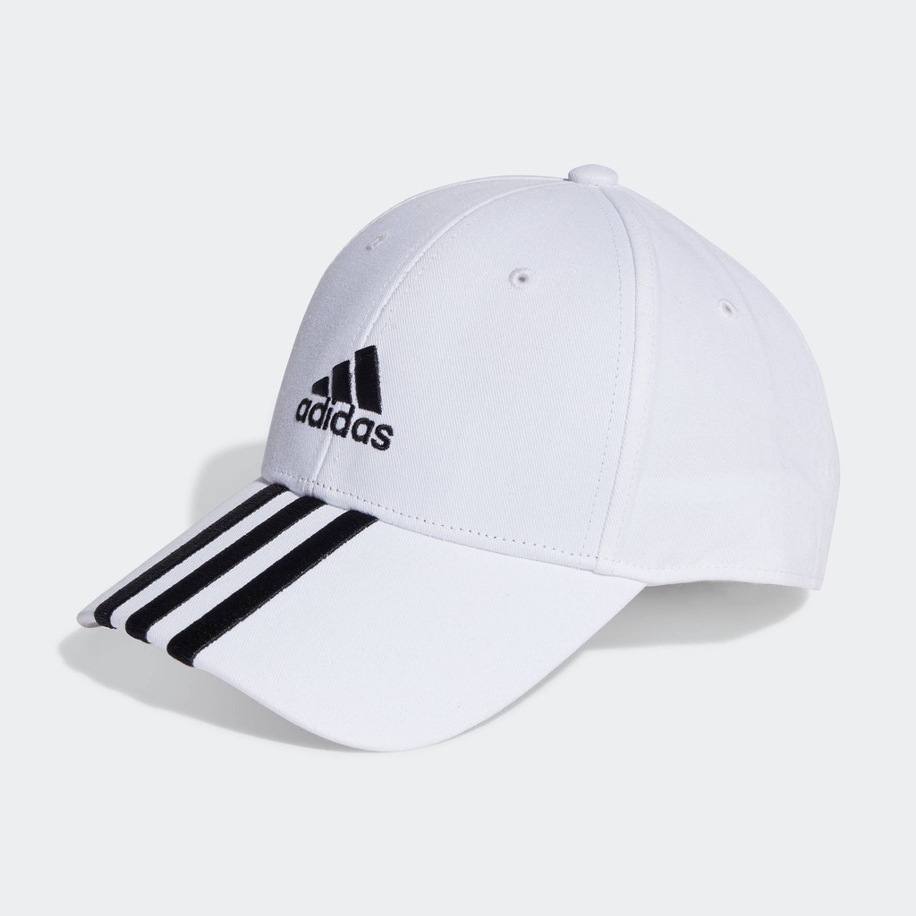 adidas ไลฟ์สไตล์ หมวกเบสบอลผ้าคอตตอนทวิล 3-Stripes Unisex สีขาว II3509