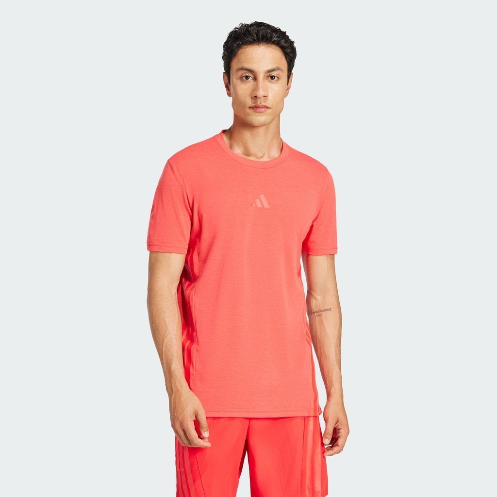 adidas Gym & Training Designed 4 Training 3-Stripes Tee Men Red JI8128
