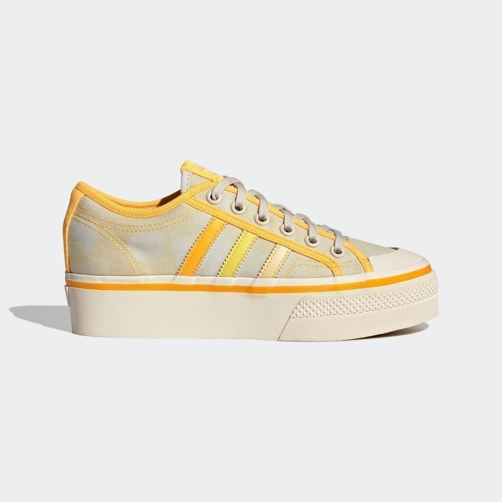 adidas ไลฟ์สไตล์ รองเท้าพื้นหนา Nizza ผู้หญิง สีเหลือง GX4607