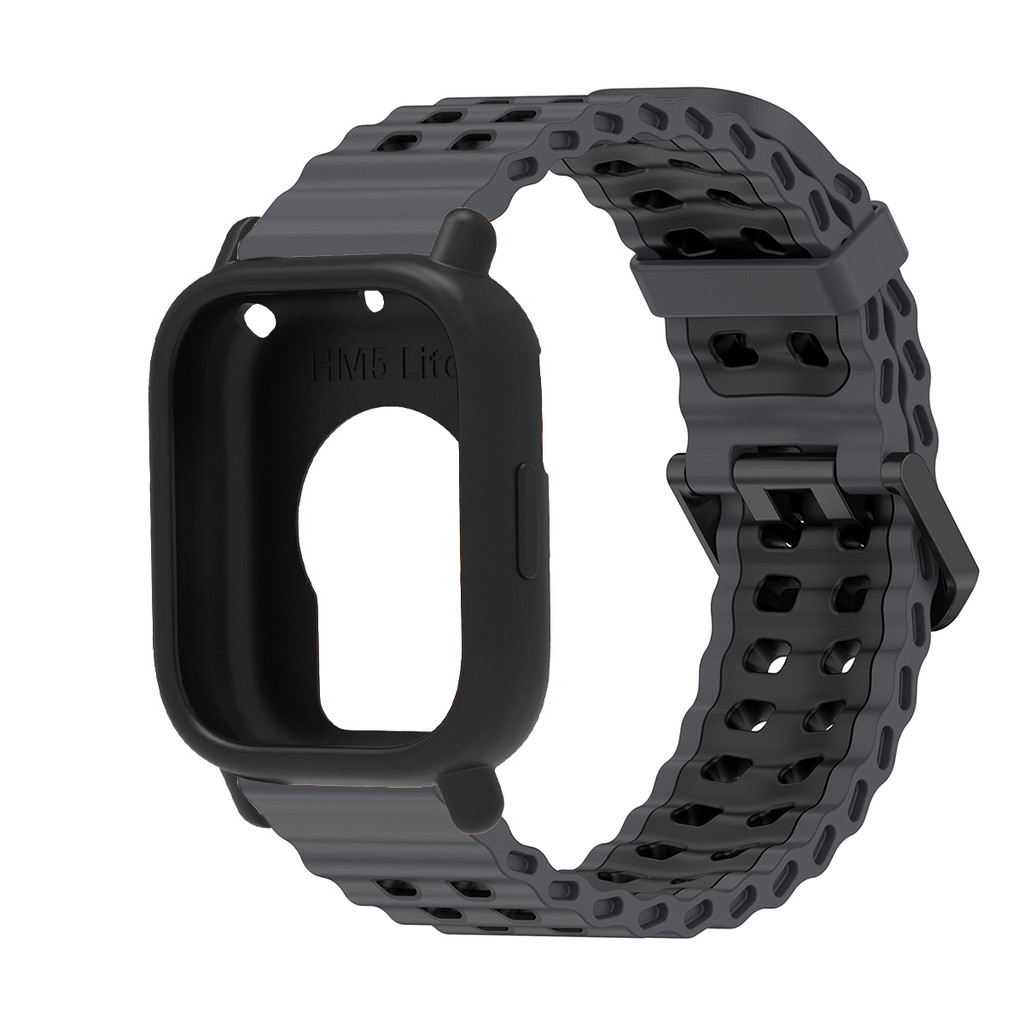 สายรัดทะเลทูโทน + เคสสําหรับนาฬิกา Redmi 5 Active/Lite Ocean Band ปลอกซิลิโคนสร้อยข้อมือกีฬากันชน - รูปที่ 6