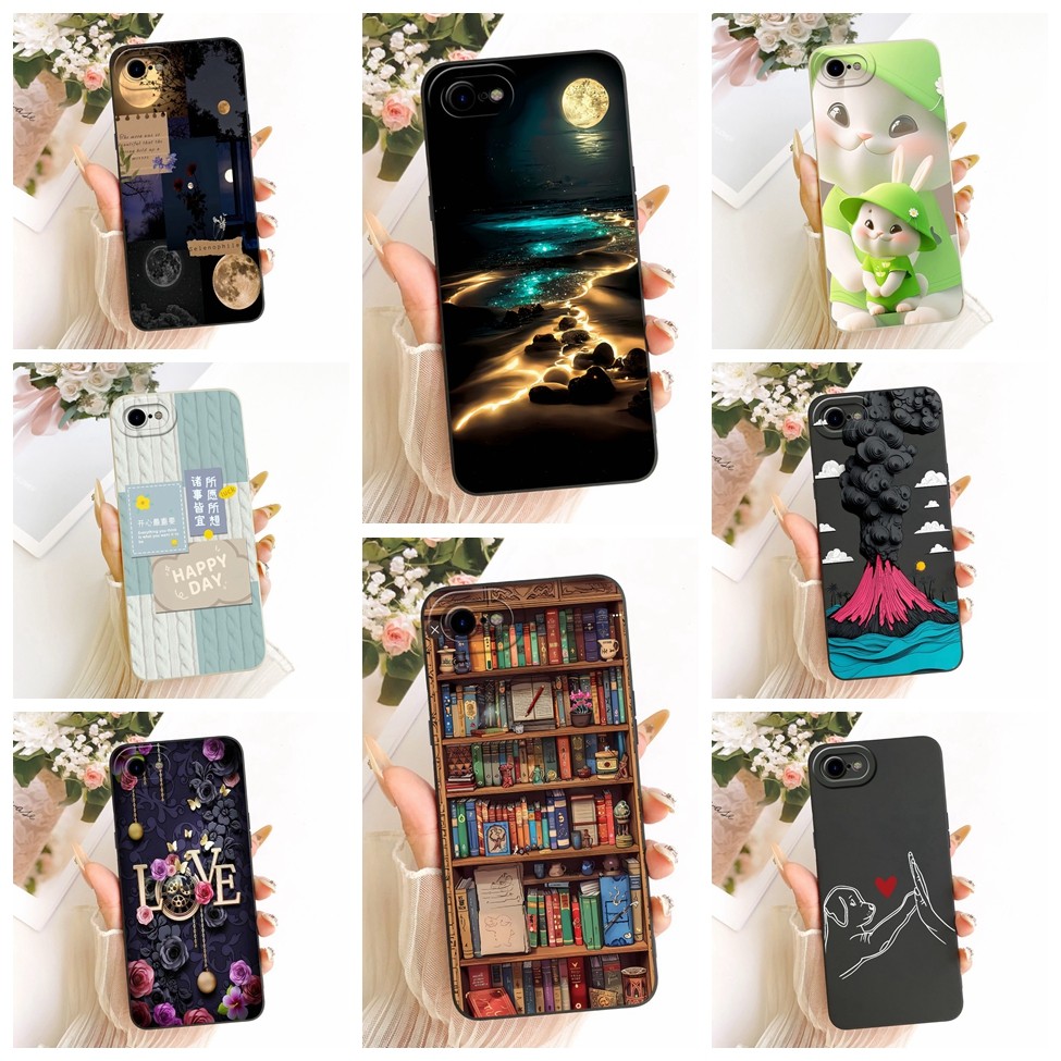 4.7 สําหรับ iPhone 7 ปลอกซิลิโคนแฟชั่นหรูหรา Kawaii น่ารัก 2D ทาสีเคสโทรศัพท์ A1660 A1778 A1779 A178