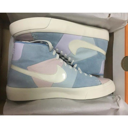 ข้อเสนอพิเศษ AO2368-600 NK Blazer Royal Pink Blue Egg Hightop Suede Easter Skate Shoes ผู้ชายผู้หญิง