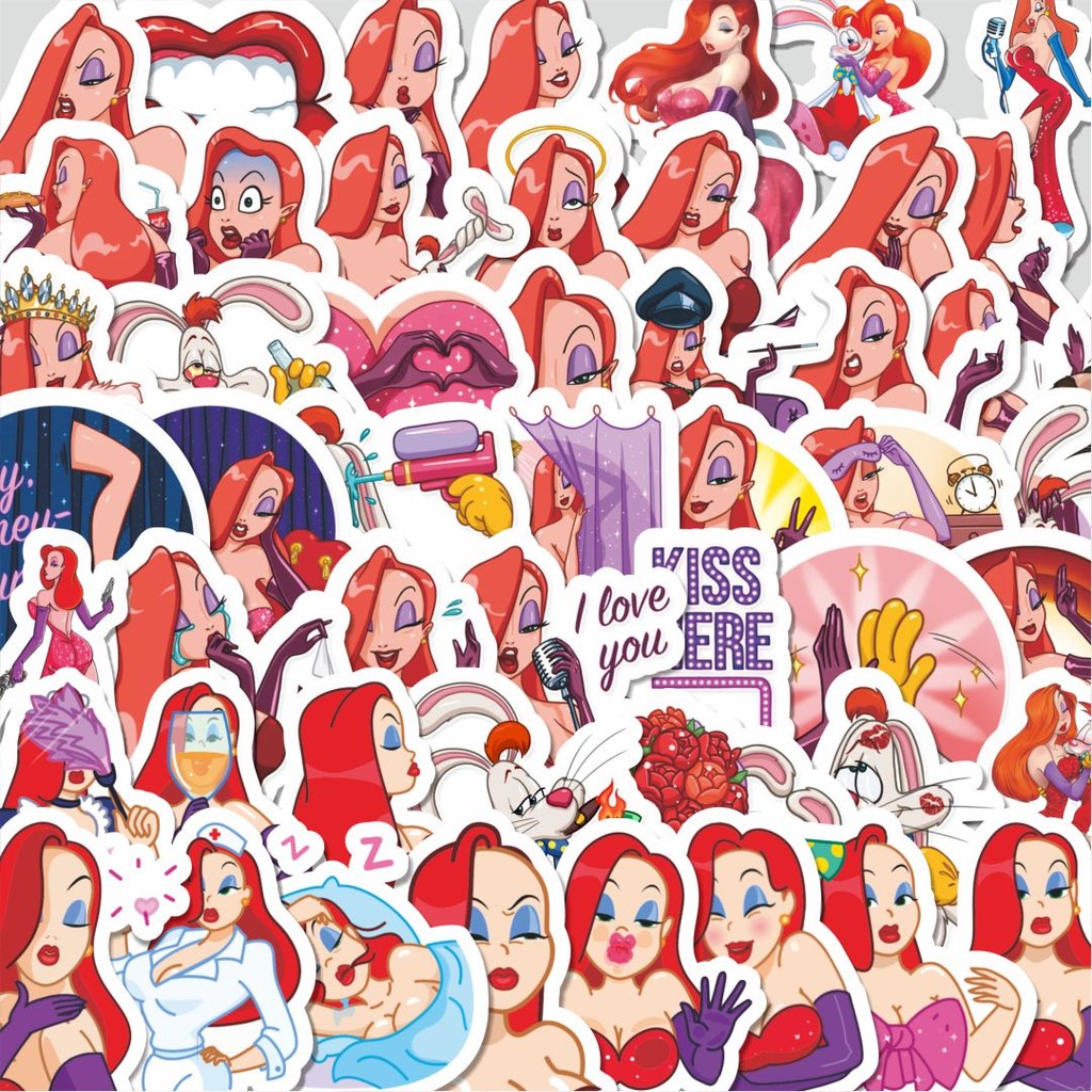 Jessica Rabbit Bunny Cutting Pack สติ๊กเกอร์ 100 ชิ้น น่ารัก Cool Aesthetic Series สําหรับกระเป๋าเดิ