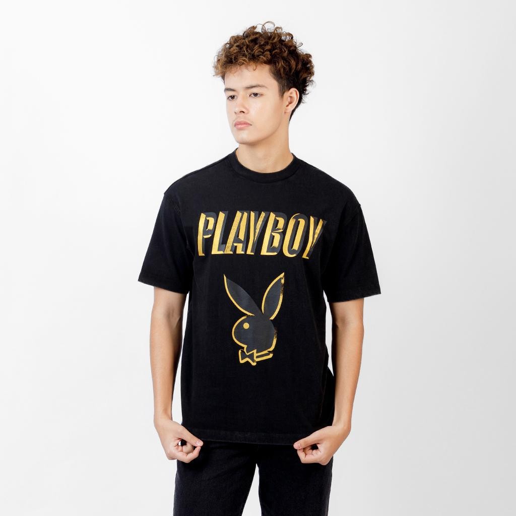 PLAYBOY  เสื้อยืดคอกลมแขนสั้น รุ่น P1MT259TB107BK