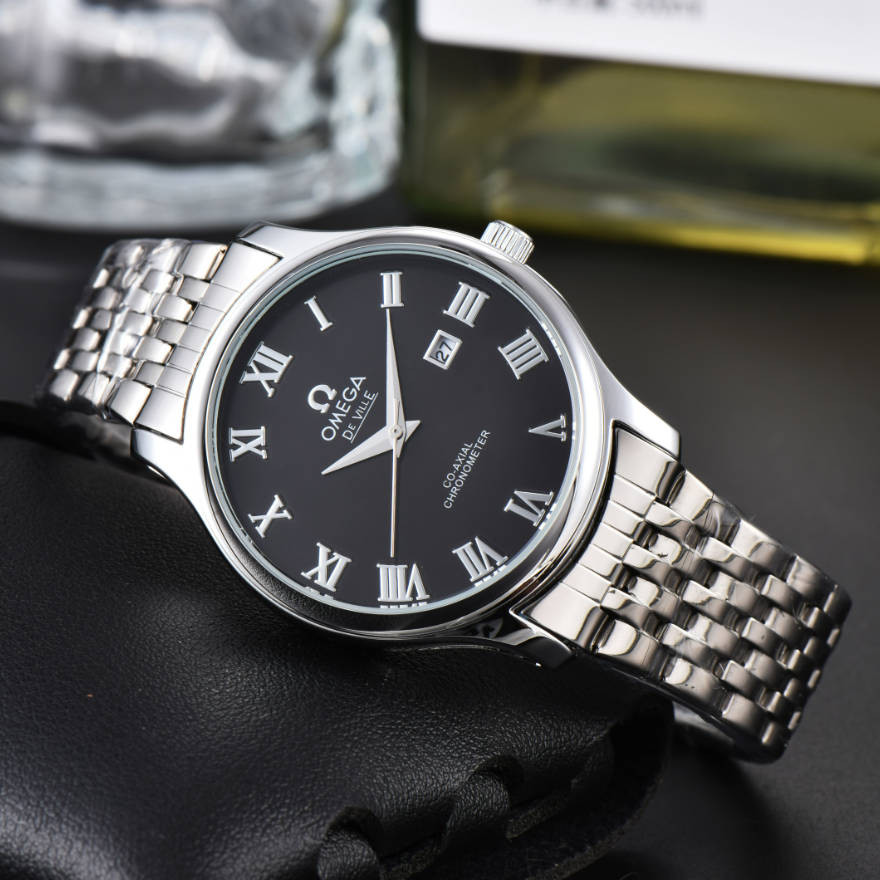 O HOME DE VILLE CO-AXIAL CHRONOMETER นาฬิกาแฟชั่นผู้ชายธุรกิจมัลติฟังก์ชั่นปฏิทินนาฬิกา