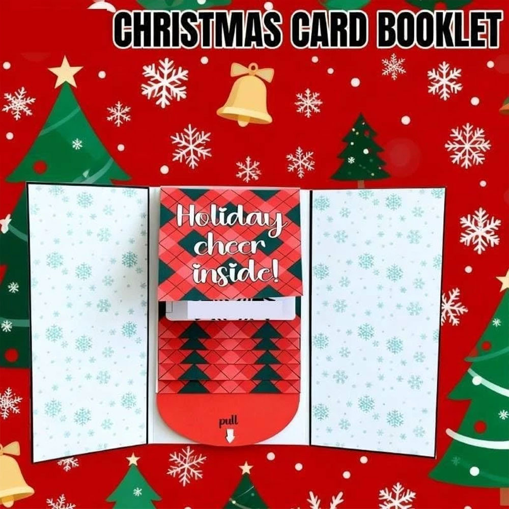 Christmas Gift Card Holder Book Surprise Cards with Envelopes Waterfall Greeting Card