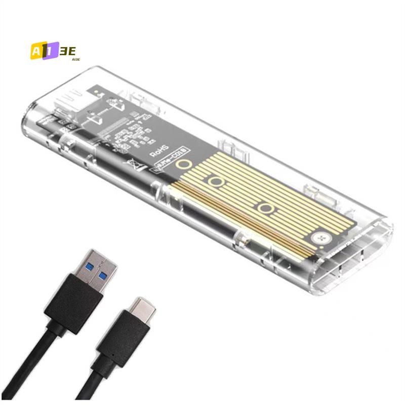 A13E-M2 SSD Enclosure M.2 Nvme + NGFF Dual Protocol SSD Enclosure USB 3.2 Gen2 10Gbps โปร่งใสไดรฟ์ภา