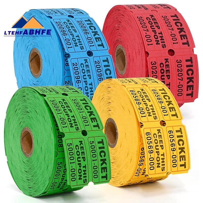 [ขายร้อน L]4000 Double Roll Raffle Tickets 4 คละสี 1000 Tickets Per Roll สําหรับ Fundraisers และงานป