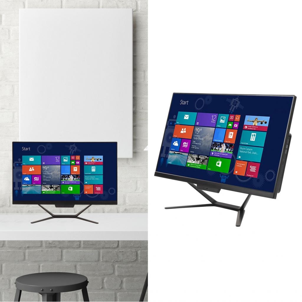 AIO Desktop All in One PC 8G DDR4 EU Plug สีดําทันสมัยสําหรับบ้าน