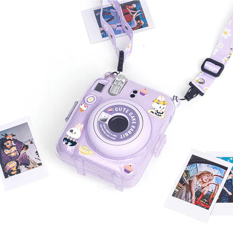 สําหรับ Instax Mini 12 คริสตัลโปร่งใสป้องกันกรณีสําหรับ Fuji Fujifilm Instant กระเป๋ากล้องสําหรับ In
