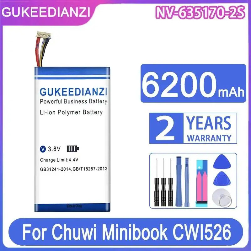 แบตเตอรี่แท็บเล็ต 6200mAh สําหรับ Chuwi Minibook CWI526 NV-635170-2ส พร้อมแหล่งจ่ายไฟที่เชื่อถือได้ก