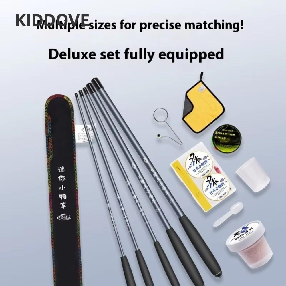 KIDDOOVE คันเบ็ด, คันเบ็ดสั้นละเอียดพิเศษ, ชุดคันเบ็ด Ultra Light Stream Rod Hand-Held Beginner Rod 