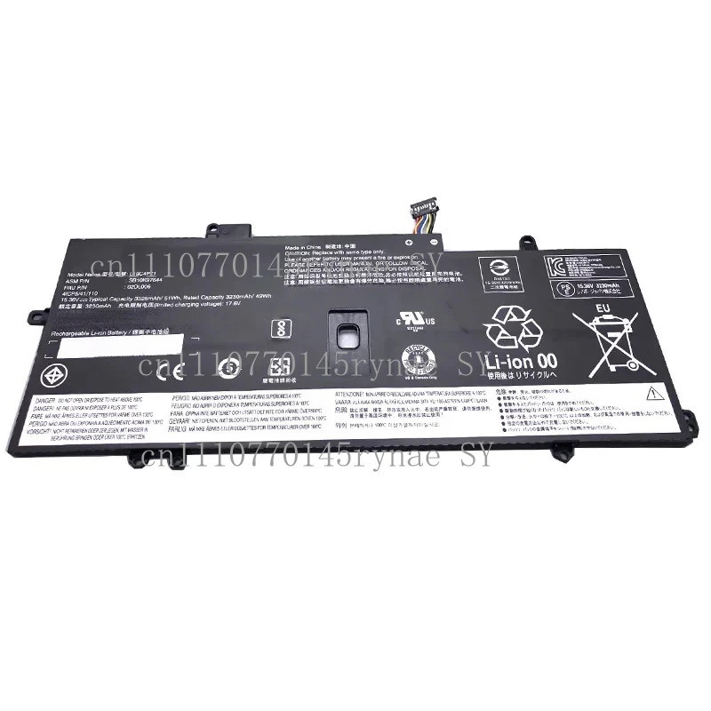 เปลี่ยนแบตเตอรี่แล็ปท็อป L18C4P71 L18L4P71 L18M4P72 สําหรับ Lenovo X1 CARBON 2019 X1C 02DL006 SKB10K